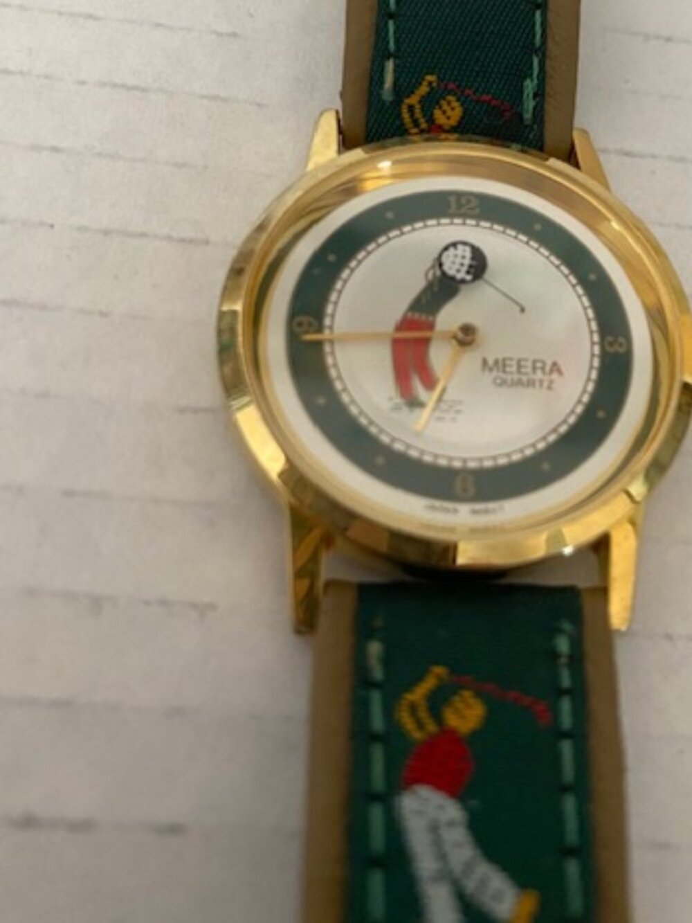 Vintage Meera Golfers Watch - Golf Ball is the seconds hand - worn once